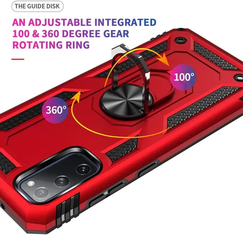 Vista 5 de Funda compatible con Samsung Galaxy S20 FE con protector de pantalla HD, grado militar, prueba de caídas de 16 pies, anillo, a prueba de golpes