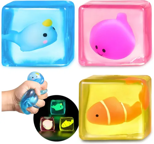Vista 17 de Juguetes sensoriales de cubo antiestrés para adultos, pulpo que brilla en la oscuridad, juguetes sensoriales para niños con autismo, bolas de estrés