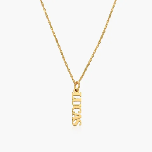 Vista 3 de Oak&Luna - Delicado collar con nombre vertical personalizado en plata de ley 925, chapado en oro de 18 quilates, oro vermeilregalo personalizado