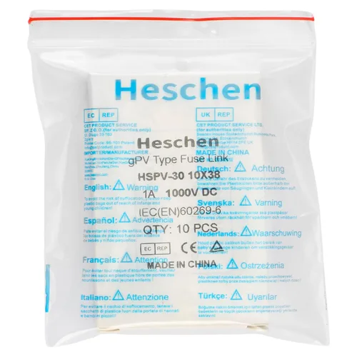 Vista 8 de Heschen - Fusible solar fotovoltaico de 10 A, 1000 VCC, 0.394 x 1.496 in