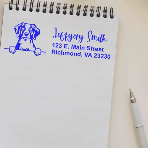 Vista 104 de American Bulldog Stamp Duo, Custom Return Address for Dog Lovers, Personalized Mail Mark for Letters and Cards