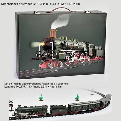 Vista 5 de Set de Tren Eléctrico de Aleación Modelo con Vagón y Pista Larga (Modelo 22918)