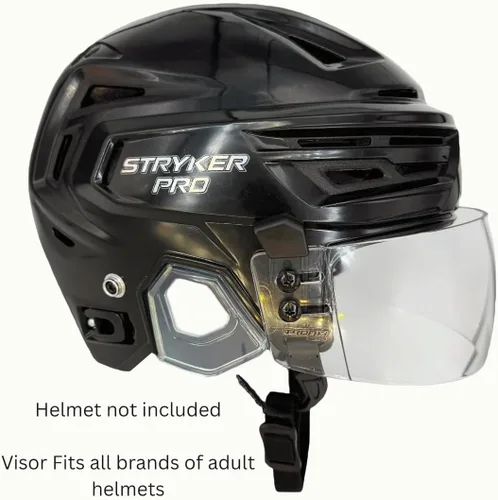 Vista 3 de Casco de Hockey TronX S30 de Corte Recto con Visera Transparente (Antiarañazos/Antiniebla) Certificado CE