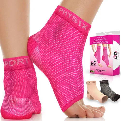 Vista 8 de Physix Gear Calcetines para fascitis plantar para hombres y mujeres, mejores calcetines para el malestar del pie y soporte del arco, calcetines