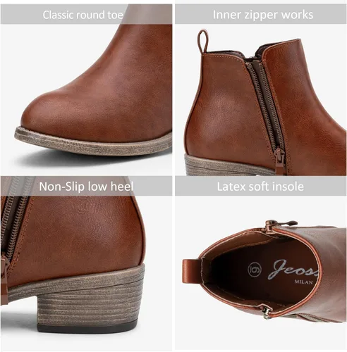 Vista 3 de Botines JEOSSY de tacón grueso y bajo para mujer