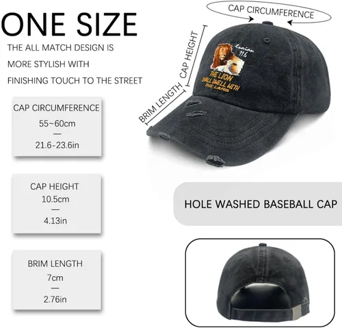 Vista 2 de Aumgo Mens Hats Jesus Cap for Men's Lids Cap Adjustable Baseball Hat Women