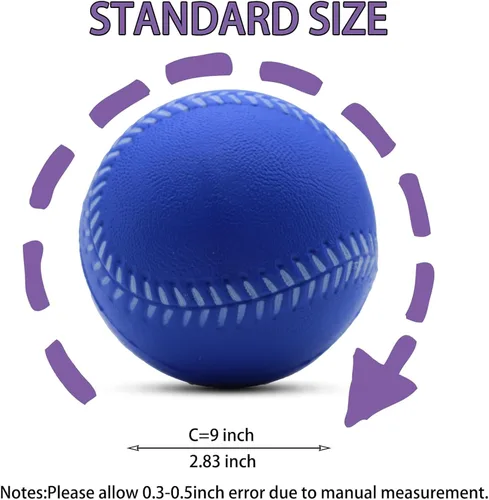 Vista 2 de Magicorange Béisbol, Bolas de Espuma para Entrenamiento de Béisbol Bolas de Práctica sin Marcado para Golpear, Lanzamiento Suave, Bateo, Campo