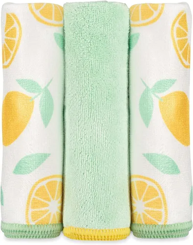 Vista 5 de Full Circle Renew Collection - Paños de microfibra reciclada multiusos con estampado cítrico, 12.01 x 3.00 pulgadas, juego de 3 – Se limpia con solo