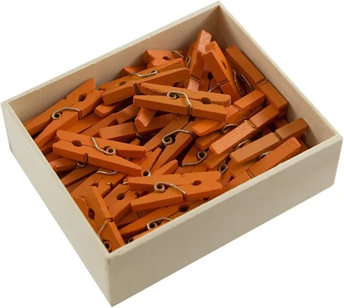 Vista 31 de JAM Papel® Mini Madera Ropa Pin Clips – 1 1/8" & 7/8 – 50 por caja, Blanco