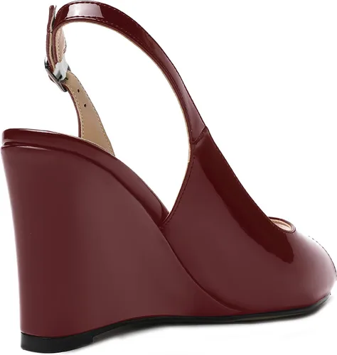Vista 5 de WAYDERNS Sandalias de cuña de tacón alto con hebilla para mujer, con puntera abierta, puntera abierta, de moda, color sólido, correa ajustable