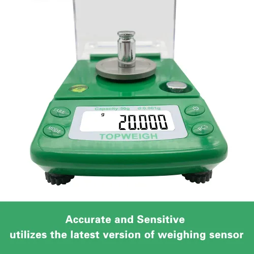 Vista 3 de Milligram Scale, Dual Powered, Large Display, mg Scale, Adjustable Feet, 50g x 0.001g -Green, Digital Powder Scale, Level Bubble, Accurate and
