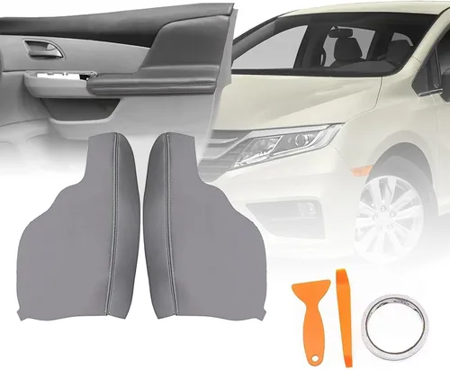 Vista 10 de GXARTS 1 par de fundas negras para reposabrazos de panel de puerta compatibles con Honda Odyssey 2011 2012 2013 2014 2015 2016 2017 de vinilo