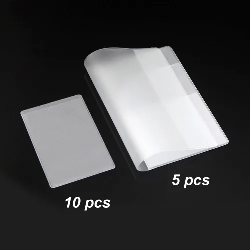 Vista 2 de Owfeel 5 protectores de pasaporte de plástico esmerilado + 10 soportes para tarjetas de crédito de plástico transparente
