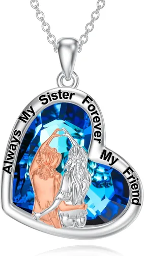 Vista 16 de WINNICACA Gifts for Sister from Brother/Sisters Sterling Silver 01-2 Collar para hermanos y hermanas