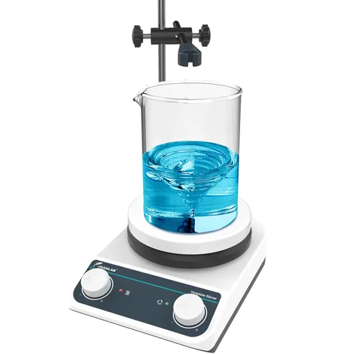 Vista 10 de JOANLAB HS5C Magnetic Stirrer Hot Plate, 3L, 280℃ 200-1500RPM 5 inch ceramic coated hot plate, 280℃/536℉ max, digital speed control, external temp