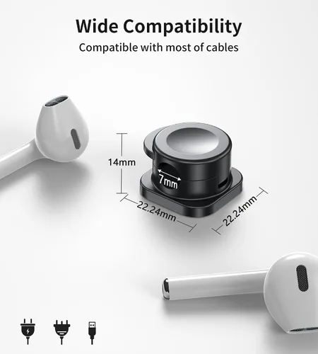 Vista 6 de [16 piezas] Organizador de cables, clips magnéticos para cables, organizadores de cables con adhesivo mejorado, organizador de escritorio