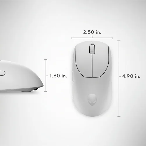 Vista 9 de Alienware Pro - Ratón inalámbrico para juegos - Conectividad inalámbrica de 2.4GHz/USB con cable, DPI ajustable, tecnología de sensor óptico, 6 Luz