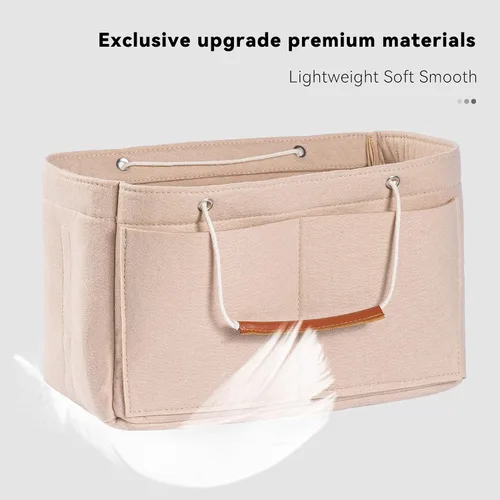 Vista 2 de Olunsu Purse Organizer Insert for Handbags Tote with Zipper Felt Bag Divider Keep Bag Shape Lightweight, 5 Sizes