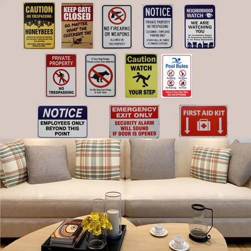Vista 4 de Cartel divertido mensaje de caca de perro, con texto en inglés «Leave Your Address, My Dog Can Poop in Your Yard», letrero de metal para exteriores
