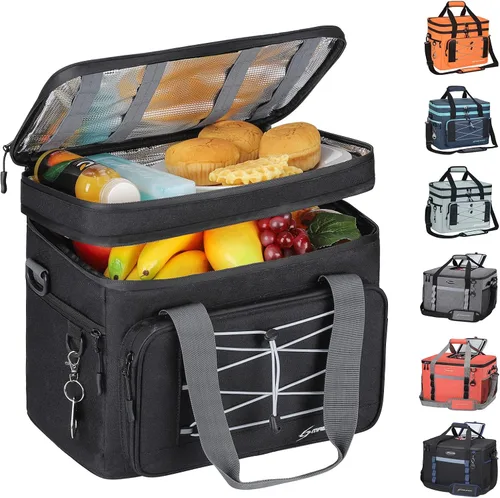 Vista 11 de Maelstrom Portable Collapsible Soft Cooler Bag – 24/30/60 Cans Double-Deck Leakproof Ice Chest for Beach, Camping & Grocery