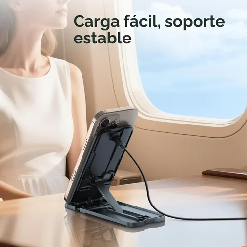 Vista 4 de Paquete de 2 cargadores de teléfono inalámbricos rápidos de 15 W, estación de carga inalámbrica plegable para teléfono celular compatible con iPhone