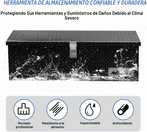 Vista 5 de Nilight - Caja de herramientas para camión de 30 pulgadas, cajas de herramientas resistentes de aluminio con placa de diamante para cama de camión