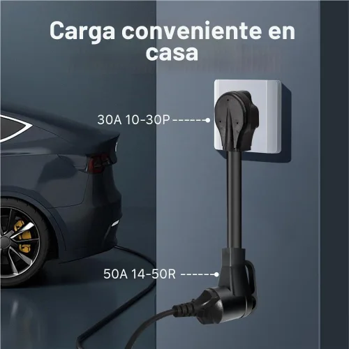 Vista 2 de Cable adaptador de cargador EV de 50 amperios a 30 amperios, Nema 10-30P macho a 14-50R hembra conector de alimentación para carga de nivel 2
