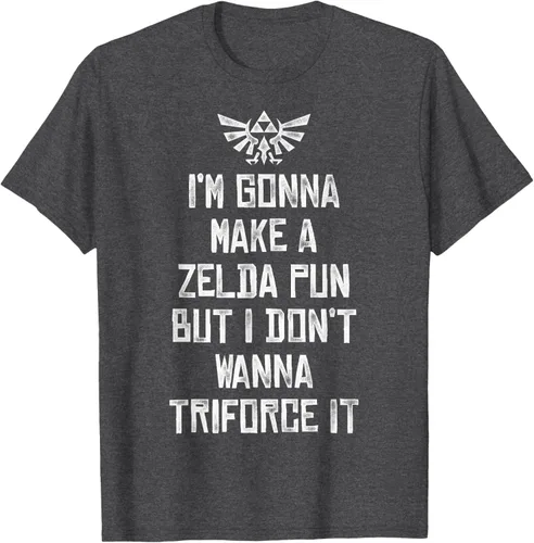 Vista 24 de Nintendo Zelda Funny Triforce It Pun - Camiseta gráfica, Negro, S