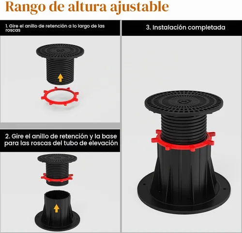 Vista 5 de Linone 2 patas de soporte ajustables para marco de cama, 4.7 a 7.1 pulgadas