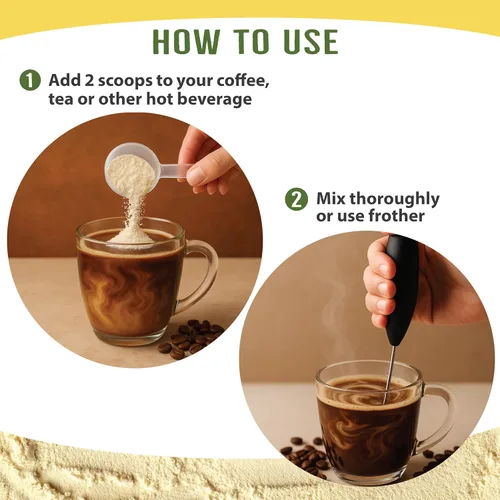 Vista 5 de ReviTEAlize - Crema de colágeno para café, té y otras bebidas, crema sin lácteos con péptidos de colágeno bovino alimentados con pasto y aceite MCT