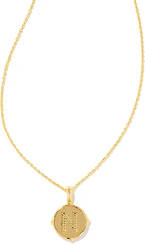 Vista 2 de Kendra Scott 14k Gold-Plated Brass Letter A-Z Disc Reversible Pendant Necklace, Fashion Jewelry for Women