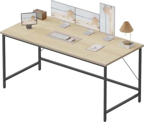 Vista 13 de Mericonia Escritorio para computadora, escritorio de juegos para espacios pequeños, mesa de estilo moderno y simple para oficina en casa, mesa