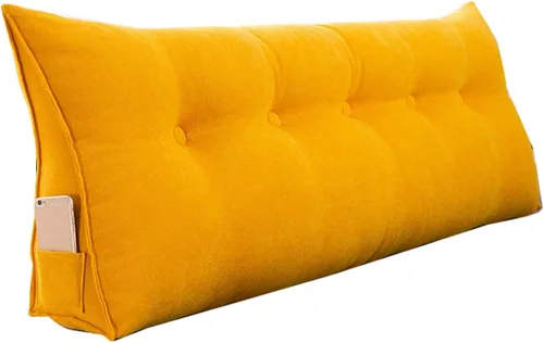 Vista 9 de Almohada de cuña para pared de cama, cabecera de almohada de respaldo de cama, almohada de lectura triangular grande, con funda extraíble
