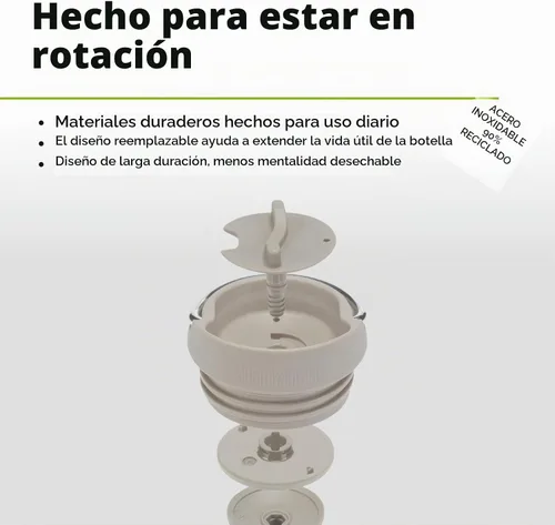 Vista 8 de Klean Kanteen TKWide - Tapa de café aislada a prueba de fugas, sin BPA, apta para lavavajillas, color gris pardo