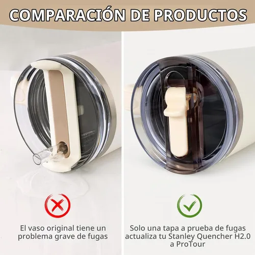 Vista 2 de Stanley Cup - Vaso a prueba de derrames, tapa abatible con popote para Stanley Cup, 30 onzas, tapa a prueba de fugas para Stanley H2.0 Quencher
