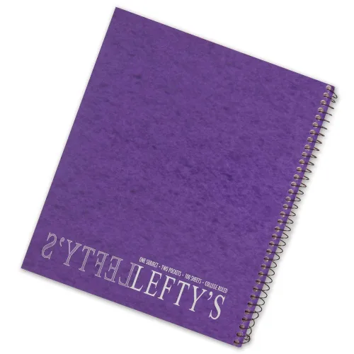Vista 5 de Cuaderno de rayas universitarias para zurdos impreso con "zurdo" en la cubierta, juego de 5, colores surtidos