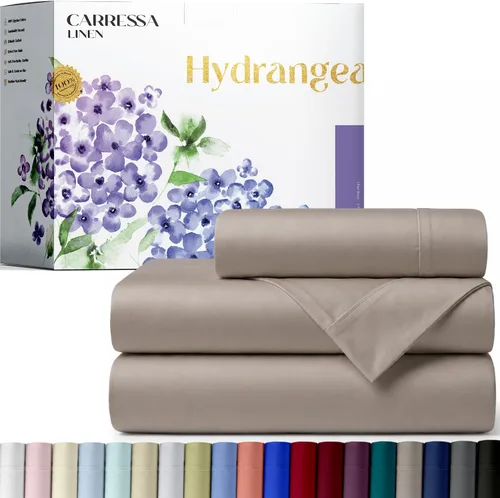 Vista 37 de Carressa Linen - Juego de sábanas 100% algodón de 600 hilos