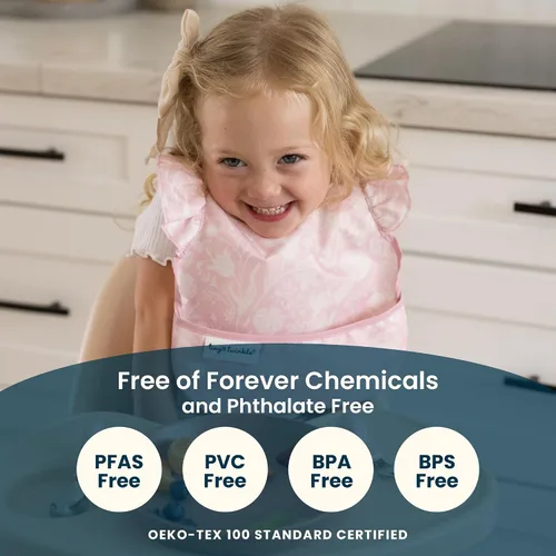 Vista 7 de Tiny Twinkle Baberos Antiderrame para Comer para Bebé Baberos Impermeables y Limpiables para Niños Pequeños con Bolsillo de Recolección Baberos