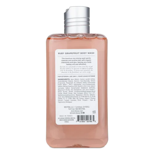 Vista 2 de Mistral Gel de baño Ruby Pomelo, 10 onzas líquidas, manzanilla natural y aloe, pH equilibrado