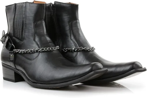 Vista 8 de Ferro Aldo Alejandro MFA606326 - Botas de vestir de espuma viscoelástica para hombre, estilo casual, con hebilla de alta occidental, botas de vestir