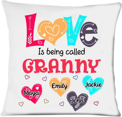 Vista 21 de Abuela - Almohada personalizada con corazón de amor, almohada personalizada para mamá, regalos para abuela, mamá de hija, nietos, día de la madre
