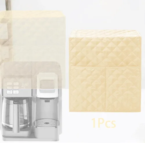 Vista 6 de KLKCMS Cubierta para máquina de café, Funda protectora acolchada para máquina de café, Cubiertas para electrodomésticos de cocina, beige