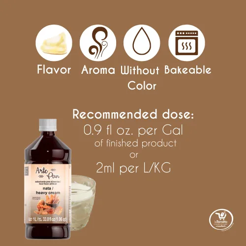 Vista 2 de Arte Pan - Concentrado de crema pesada aromatizante artificial para alimentos (33.8 fl oz)