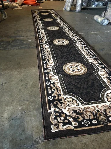 Vista 2 de Kingdom - Alfombra tradicional de pasillo largo, diseño negro D123 (2 pies 4 pulgadas x 10 pies 11 pulgadas)