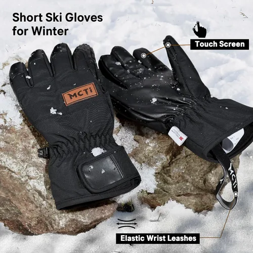 Vista 6 de MCTi Ski Gloves Men's Waterproof Insulated Snow Gloves Lightweight Warm for Winter