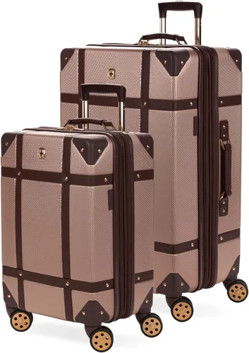 Vista 9 de SwissGear 7739 Maleta rígida con ruedas giratorias, color rubor, juego de 2 piezas (19/26)