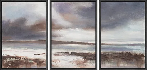 Vista 167 de wall26 Lienzo enmarcado para pared, juego de arte de acuarela pastel, paisaje rural, ilustraciones con formas abstractas, arte moderno, decorativo