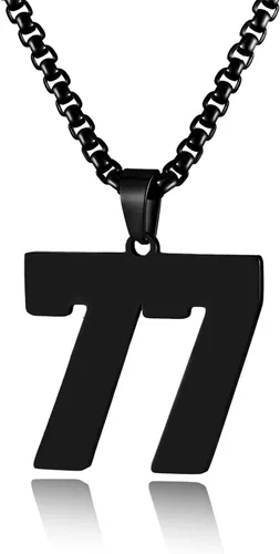 Vista 157 de Collar de Número Dorado para Hombre, Cadena de Acero Inoxidable con Colgante de Número para Atletas, Joyería Deportiva Personalizada para Niños