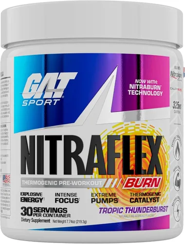 Vista 10 de GAT SPORT NITRAFLEX Burn, Frambuesa Azul, 7.23 oz (30 porciones)