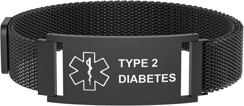Vista 13 de Pulsera de alerta médica para mujeres y hombres, pulsera ajustable con identificación de alerta médica para epilepsia diabética D.N.R marcapasos
